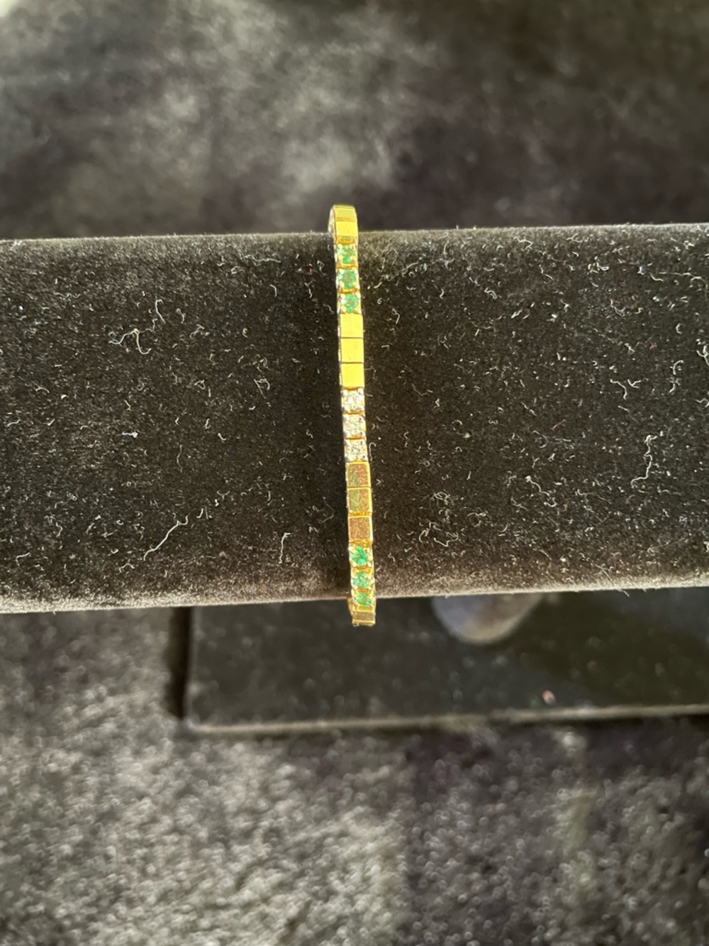 Vintage 14k gold Emerald and Diamond bracelet